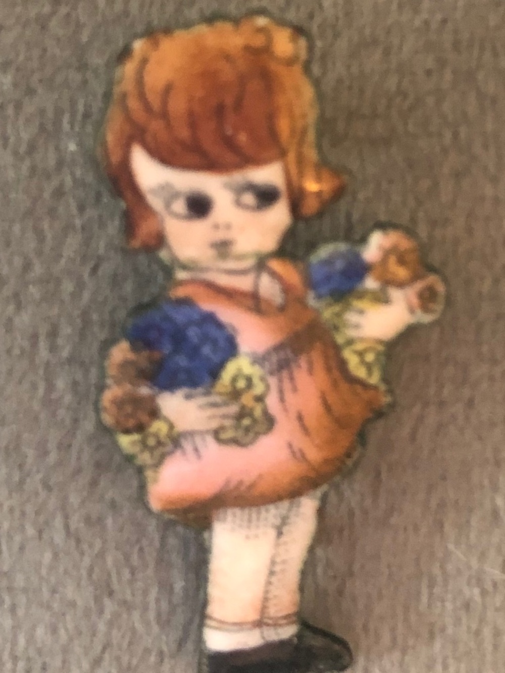 Antique Czech Enamel Brooch